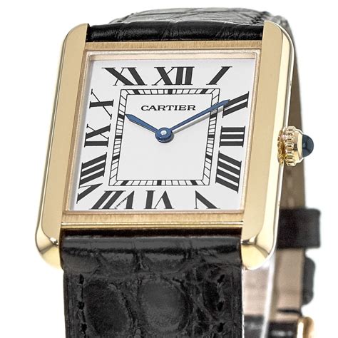 cartier gold leather watch.